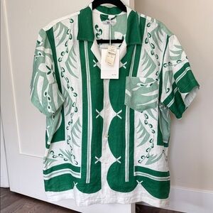 Green Patterned Men's Shirt